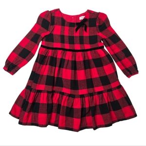 Tommy Bahama Red And Black Buffalo Check Long Sleeve Prarie Dress 18M
